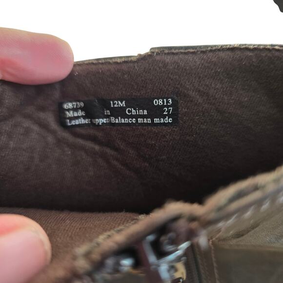 New Nikki Star Ankle Boots Brown Leather Crinkle 68739 Size 12 Womens - Picture 11 of 11